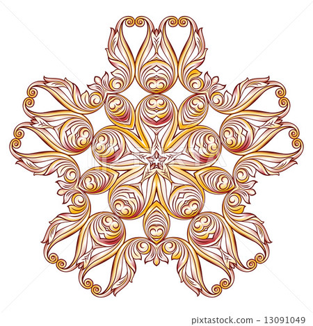 Ornate floral pattern on white Ornate floral pattern on white 13091049