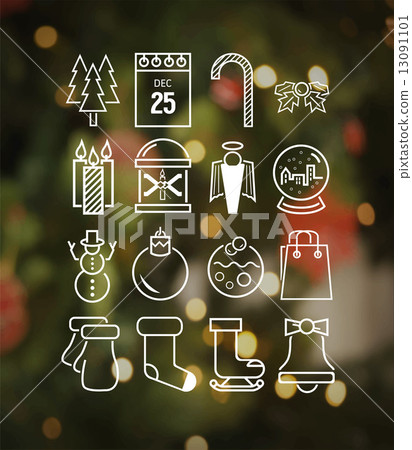 Christmas icons in hipster style vector 13091101