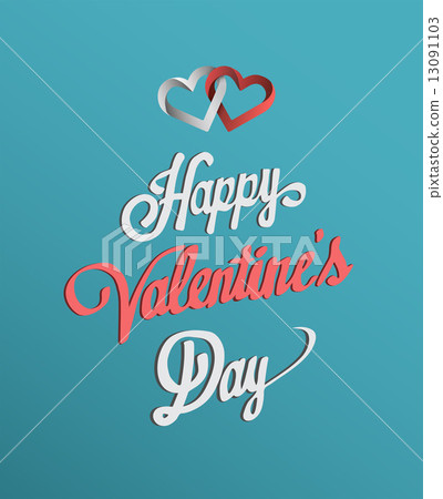 Happy Valentines Day vector with hearts 13091103