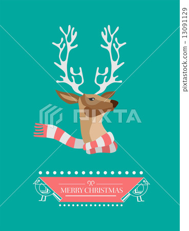 Festive reindeer with message vector Festive reindeer with message vector 13091129