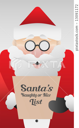 Cute santa claus with list vector Cute santa claus with list vector 13091172