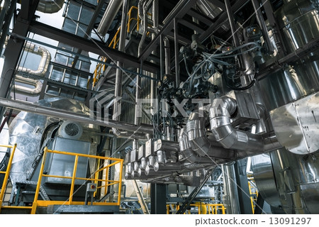 Industrial pipes in a thermal power plant Industrial pipes in a thermal power plant 13091297