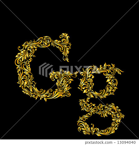 Decorated letter 'g' in upper and lower case Decorated letter 'g' in upper and lower case 13094040