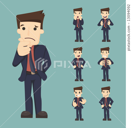 Set of businessman characters poses Set of businessman characters poses 13094092