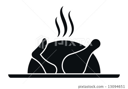 Roasted Chicken Icon, Vector Illustration 13094651