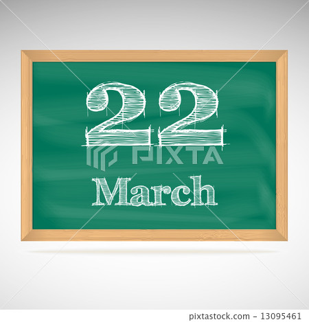 March 22, inscription in chalk on a blackboard 13095461
