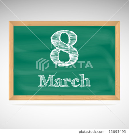 March 8, inscription in chalk on a blackboard 13095493