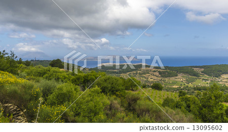 Beautiful mountain and valley views in Rhodes Greece 13095602