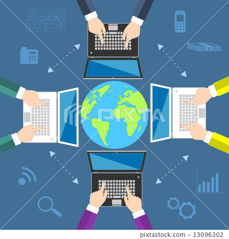 Teamwork. Concept of global business communication Teamwork. Concept of global business communication 13096302