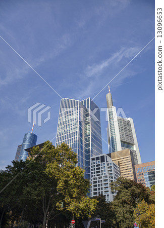 Frankfurt am Maine skyscrapers on a sunny day 13096653