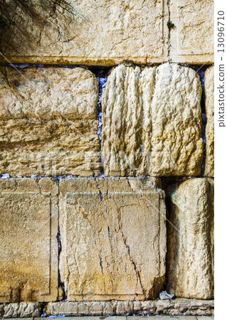 Rocks of the Wailing wall close up in Jerusalem 13096710