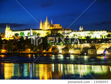 Overview of old Prague from Charles bridge side 13096955