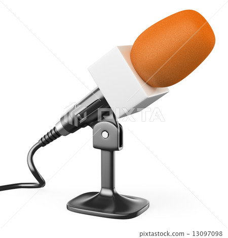 3D orange microphone 13097098