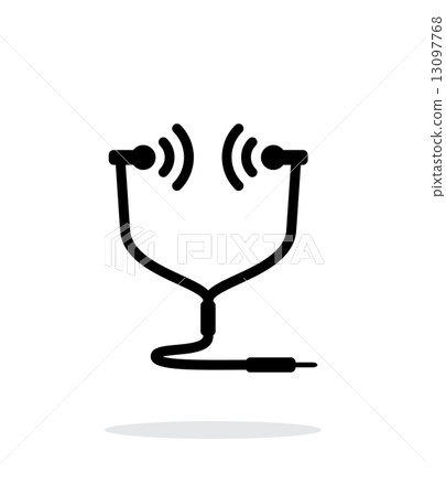 In-ear monitor icon on white background. In-ear monitor icon on white background. 13097768