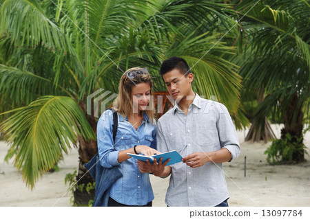 Two foreigners to sightseeing Two foreigners to sightseeing 13097784