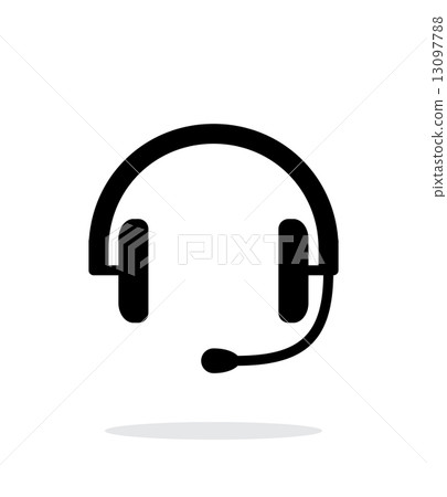 Headset icon on white background. 13097788