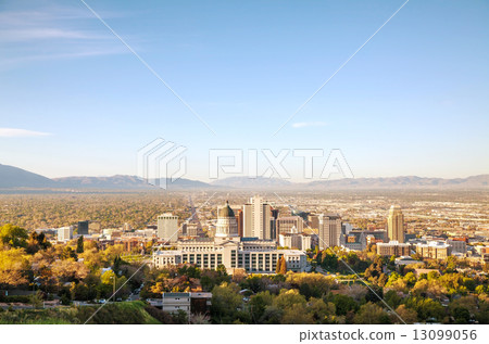 Salt Lake City panoramic overview 13099056