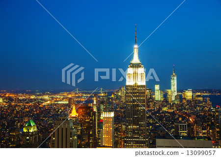 New York City cityscape in the night New York City cityscape in the night 13099057