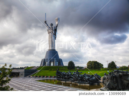 Mother of the Motherland monument in Kiev, Ukraine 13099089