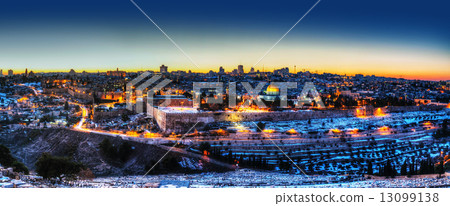 Old City in Jerusalem, Israel panorama 13099138