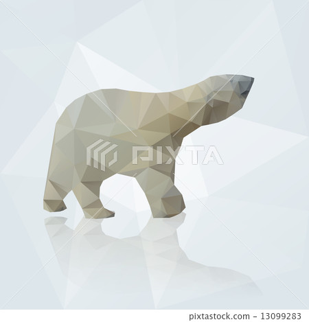 vector polar bear from triangles eps10 13099283