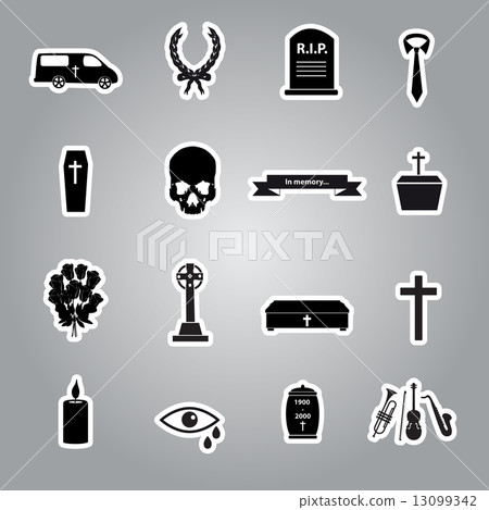 funeral stickers set eps10 - Stock Illustration [13099342] - PIXTA