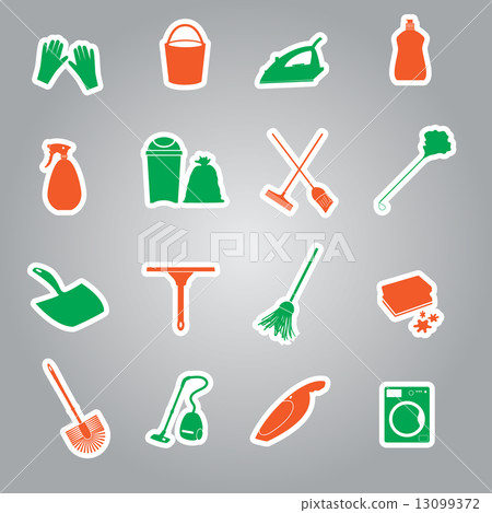 cleaning stickers set eps10 cleaning stickers set eps10 13099372