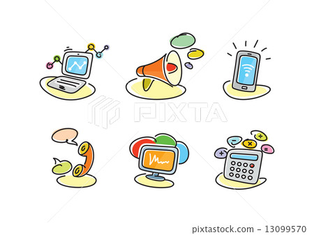 Electronic device icons in cartoon style Electronic device icons in cartoon style 13099570