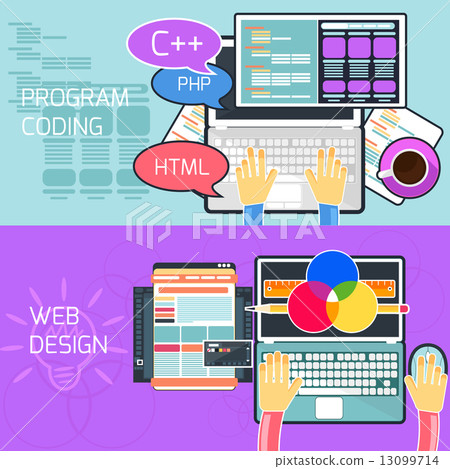 Program coding and web design - Stock Illustration [13099714] - PIXTA