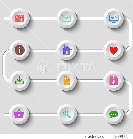 Flat design set of web and mobile icons - Stock Illustration [13099794 ...