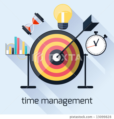 Time management, timing concept in flat design - Stock Illustration ...