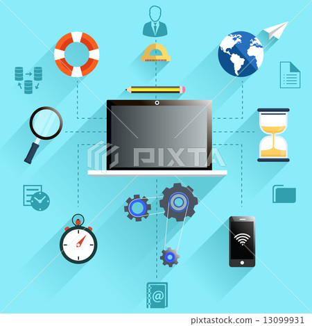 Management work process icon set Management work process icon set 13099931
