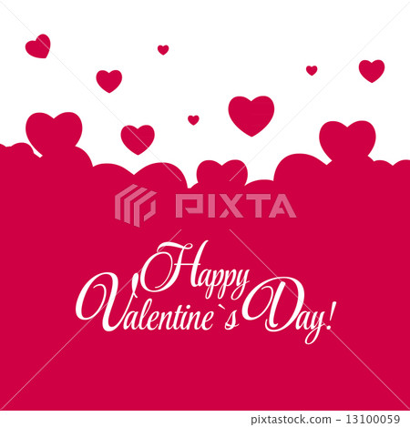 Happy Valentines Day Card with Heart. Vector Illustration 13100059