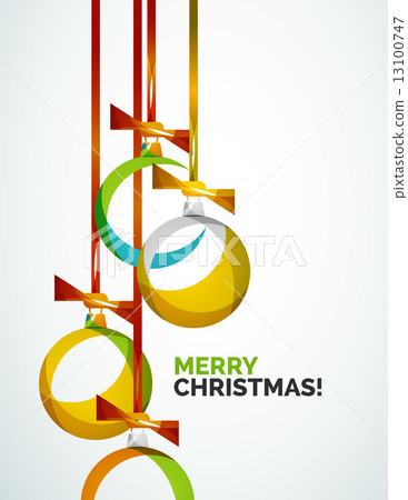 Merry Christmas modern card - abstract baubles Merry Christmas modern card - abstract baubles 13100747