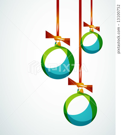 Merry Christmas modern card - abstract baubles Merry Christmas modern card - abstract baubles 13100752