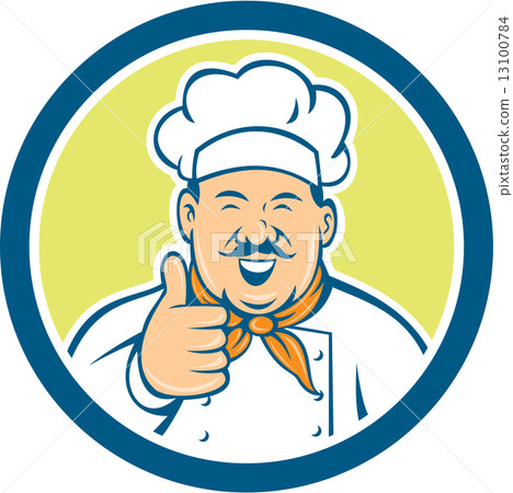 Chef Cook Happy Thumbs Up Circle Retro 13100784