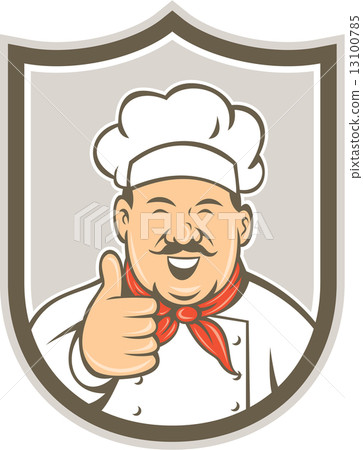 Chef Cook Happy Thumbs Up Shield Retro 13100785