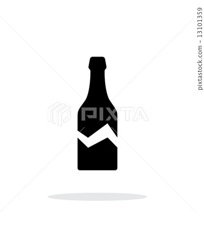Broken bottle simple icon on white background. Broken bottle simple icon on white background. 13101359