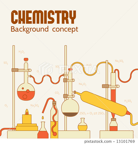 Retro experiments in a chemistry laboratory background concept. 13101769