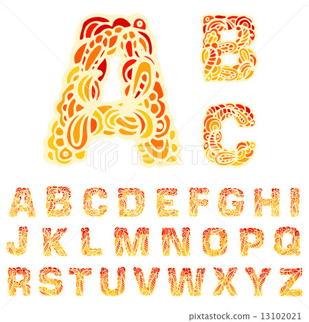 Fire set font alphabet text on a red background concept. Vector Fire set font alphabet text on a red background concept. Vector 13102021