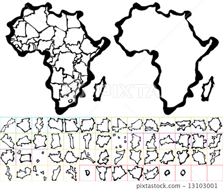 Map written in Africa brush 13103001