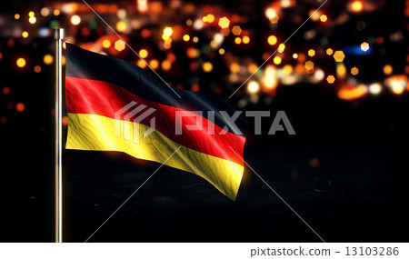 Germany National Flag City Light Night Bokeh Background 3D 13103286