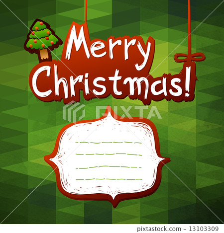 Christmas card. label for text and beautiful hand painted signat Christmas card. label for text and beautiful hand painted signat 13103309