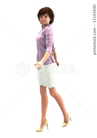 各種面部表情的婦女粉紅色襯衫的婦女 各種面部表情的婦女粉紅色襯衫的婦女 13103690