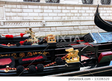Italy. Venice. Details of typical venitian gondolas 13106320