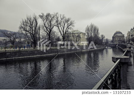 Winter Town in Black and White 13107233