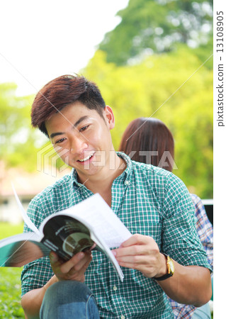 Young, student, lifestyle, eduaction, casual, handsome, man, youth, outdoor, studying, information Young, student, lifestyle, eduaction, casual, handsome, man, youth, outdoor, studying, information 13108905