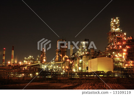 Factory night view Factory night view 13109119