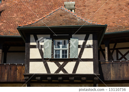 Architectural details of an old house in Bamberg, Germany. 13110736