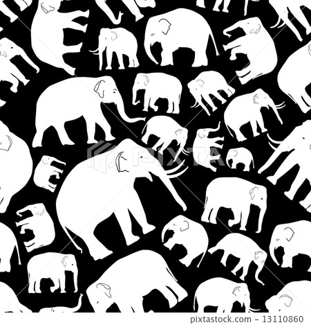white vector elephants seamless pattern eps10 - Stock Illustration ...